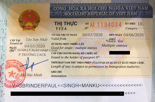 vietnam tourist visa status