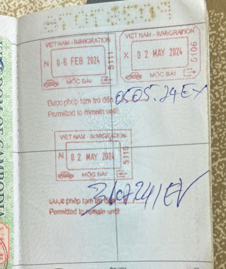 Mẫu tem Việt Nam Evisa được cấp tại cửa khẩu Mộc Bài 