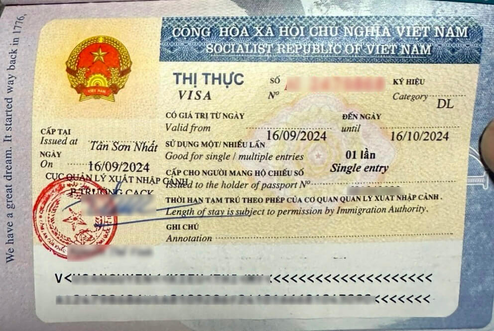 visa du lịch Việt Nam