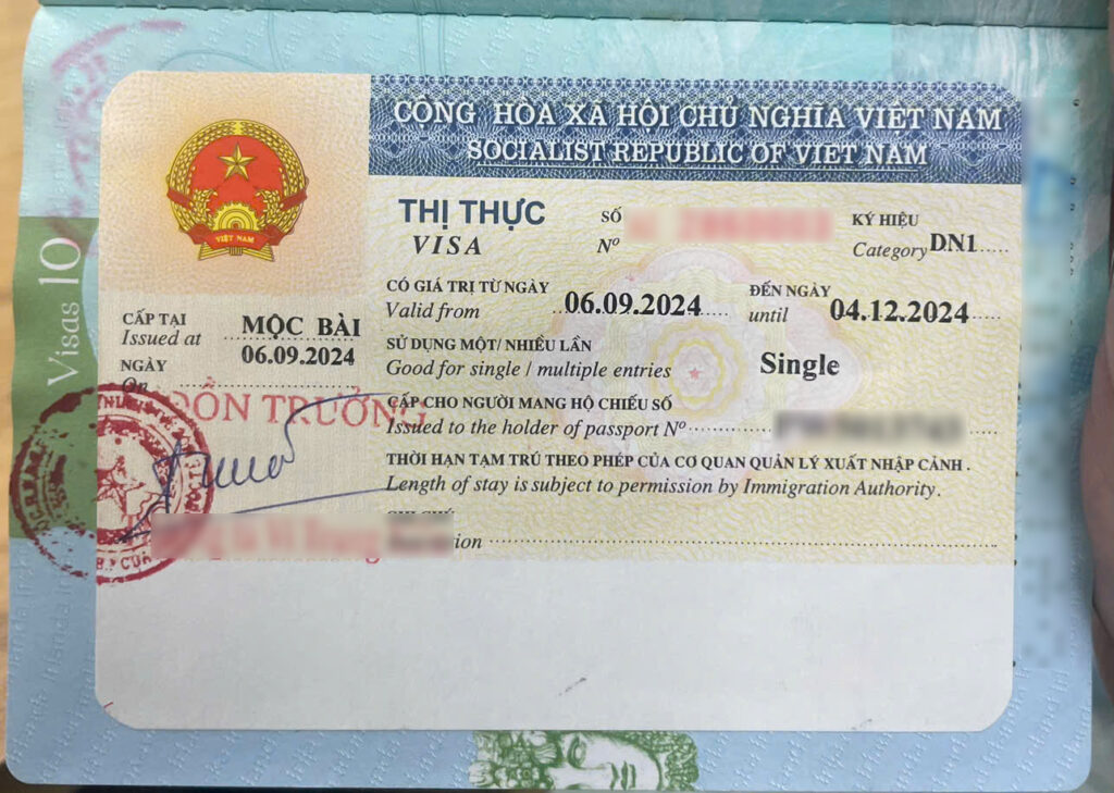 visa DN tại Mộc Bài