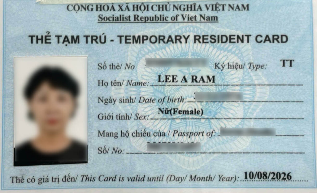 thẻ tạm trú TT cho người Đài Loan