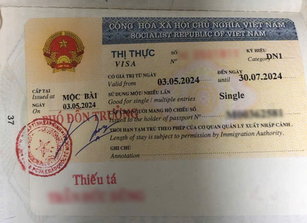 visa DN Việt nam cho người Đài Loan